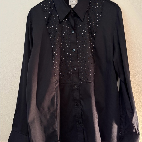Chico's Black Studded Women's Top - Picture 1 of 6